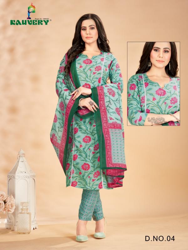 Kauvery Libas Vol-1 Lawn Cotton Designer  Kurti Pant And Dupatta Collection